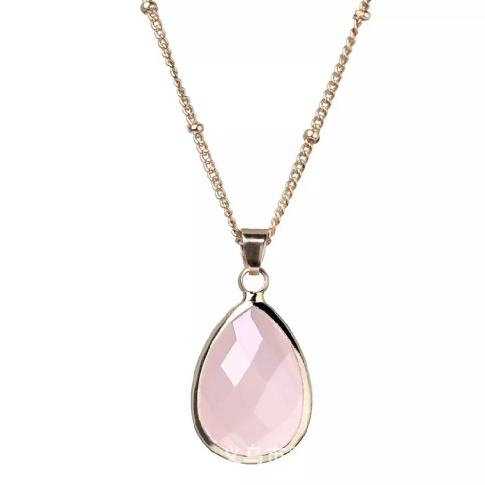 18k Gold Filled Rose Crystal Pendant Necklace - Picture 5 of 5